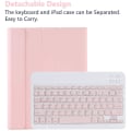 Miniatyrbilde 3 av 5: Bluetooth-tastaturveske for Ipad Avtakbart slankt deksel Innebygd blyantholder pink 10.5 inch