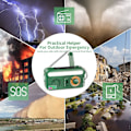 Pikkukuva 5 / 5: Aurinkoradio 2000Mah, Noaa/Am/Fm-radio Led-taskulampulla, Automaattinen hälytys hurrikaaneille (musta)
