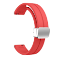 Miniatyrbilde 3 av 5: For Garmin Lily 2 Silikonarmbånd med magnetisk foldespenne Red Silver Buckle
