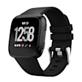 Miniatyrbild 2 av 5: Justerbart silikonarmband för klocka, längd: 102 + 95 mm för Fitbit Versa Black A Fitbit Versa