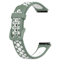 Miniatyrbillede 3 af 4: Åndbar silikoneurrem til Huawei Band 7 / 7 NFC Light Green White