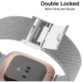 Pikkukuva 3 / 5: Fitbit Versa/fitbit Versa 2 ranneke naisille miehille, säädettävä ruostumaton Silver