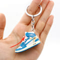 Miniatyrbillede 1 af 5: Sko Model Nøglering Taske Vedhæng 3d Tredimensional Mini Basketball Sko - Joint North Carolina Blå