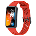 Miniatyrbillede 2 af 5: Åndbar silikone smart watch rem til Huawei Band 8 - behagelig at have på Red