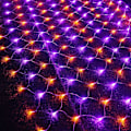 Miniatyrbilde 3 av 5: Halloween-nettlys for utendørs bruk, 3,6 m x 1,5 m 360 LED-lysstreng med 8 lysmoduser, koblingsbar sikker adapter for hagetrebusker