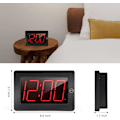 Miniatyrbillede 2 af 5: LED Digital Væg Ur Batteridrevet - Stort Display Digitalt Ur, Justerbar Lysstyrke, Væg- eller Bordmontering Sort-rød