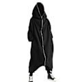 Pikkukuva 1 / 5: Unisex pitkähihainen hupullinen Nazgul pitkä takki vetoketjulla suljettava fleecevuorattu pitkä huppari 4XL Black