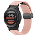 Miniatyrbilde 2 av 3: For Garmin Fenix 7 / 6 / 5 22mm håndleddsrem Fleksibel silikon klokkebånd med magnetisk spenne Pink