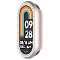 Pikkukuva 2 / 5: Xiaomi Smart Band 8:lle timanttikoristeinen kellokehys PC-ontto suojakotelo Frosted Starlight Color