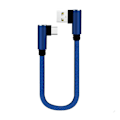 Miniatyrbilde 1 av 5: 90 Grader Svart/ Blå/ Rød 0,25m Dobbel Albue Type C Data Usb C Kabel Blue