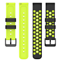 Pikkukuva 3 / 5: Yleiskäyttöinen 20 mm:n pehmeä silikoniranneke Garmin Venu 2 Plus/Venu Sq 2 -kellolle, jossa on suuri reikämuotoilu ja kaksiväriset rannekkeet Black  Green