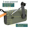 Miniatyrbillede 2 af 5: Bærbar Dab/fm Radio, 4000 mah Dynamo Solar Radio, Solar Crank Radio, Survival Solar Radio Dab Radio Usb Oplader med Sos nødalarm, vækkeur