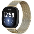 Miniatyrbilde 1 av 5: For Fitbit Versa 4 / Versa 3 20mm Milanese Magnetic Metal Split Splitt Watch Band EUW Retro Gold