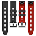 Miniatyrbillede 3 af 5: Dot Texture Silikone Rem til Garmin Tactix 7 Pro / Fenix 7x / 6x Pro / 5x Plus, 26mm Dual-farvet Rem Black Red