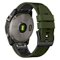 Miniatyrbilde 1 av 5: Dot Texture Silikonbånd for Garmin Tactix 7 Pro / Fenix 7x / 6x Pro / 5x Plus, 26mm Dual-color klokkestropp Army Green Black