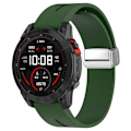 Pikkukuva 3 / 5: Hopeinen solki silikoniranneke 26mm ranneke Garmin Tactix 7 Pro / Fenix 7x/6x/6x Pro/5x Plus Army Green Black