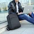 Miniatyrbilde 2 av 5: Mote og allsidig studentsekk USB-lading pendling enkel forretningsdatamaskinpose Claret