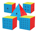 Miniatyrbilde 1 av 5: Hurtigkube-sett, Klistremerkefrie Magiske Kuber Samling Pyramide 5-delt Sett
