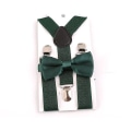 Pikkukuva 1 / 4: Lasten henkselit rusetilla, set, olkaimet, säädettävät baby hääsolmiot Dark Green
