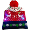 Miniatyrbilde 1 av 4: Led julelue,,jule Led strikket lys opp lue Unisex Vinterlue Genser Cap C