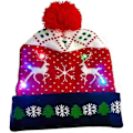 Miniatyrbillede 1 af 4: Led Julehue,,jule Led Strikket Lys Up Hat Unisex Vinter Beanie Sweater Cap C