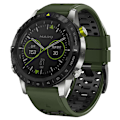 Miniatyrbillede 4 af 5: Til Garmin Fenix 7/ 7 Pro Silikonurrem 22mm Dual Color Band med 3 rækker huller Army Green Black