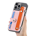 Miniatyrbilde 5 av 5: Kortholder, Kreativ Personlig Macaron Farge Matching Multifunksjonell Håndledd Mobiltelefon Kortholder, Bak Klistremerke 3M Lim Kortholder Black