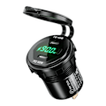 Pikkukuva 1 / 5: Metal 90w Dual Type C Usb C Pd Fast Car Charger With Voltage/power Display Black 2