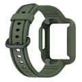 Miniatyrbillede 4 af 5: Passer til Redmi 1/Mi Watch Lite/Redmi 2/Mi Watch2 Lite Monokrom Silikon Integreret Urrem Dark Green