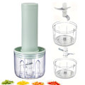Miniatyrbillede 1 af 5: Bærbar USB genopladelig grøntsagsskærer med 3 blade (100 ml, 250 ml, grøn)