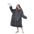 Miniatyrbillede 3 af 3: Pullover Hooded Plys Lazy Clothes Tykket varmt hjemmetøj Grey