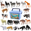 Miniatyrbillede 1 af 5: 1 sæt af 58 stk. Plast Dyr Legetøj Simulering Skov Zoo Model Legetøj Børne Legetøj