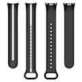 Miniatyrbilde 4 av 5: Myk silikon klokkestropp for Xiaomi Smart Band 8 tofarget justerbar håndleddsstropp med spenne Black  White