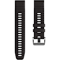 Miniatyrbillede 4 af 4: Kompatibel med Fenix 6X/7X Band 26mm Easy-fit blød silikone urrem udskiftning til Fenix 5X/Fenix 5X Plus/Fenix 3 Smartwatches (sort) Black