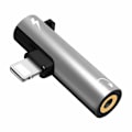 Pikkukuva 1 / 5: Iphone 8 7 Plus X Lightning - 3,5 mm Aux-kuulokkeiden laturin liitinsovitin Silver