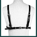 Miniatyrbild 4 av 5: Punk Läder Bodysuit Bälte Hängslen Underkläder Gotisk Strumpebandshållare G