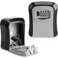 Miniatyrbillede 1 af 5: Key Lock Box 4 Position Kombination Vægmonteret Nøgle Sikker Sikker Opbevaringsboks Silver
