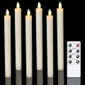 Miniatyrbilde 1 av 5: 6-paks batteridrevne LED-lys med fjernkontroll og timer, ekte voks blinkende varmt hvitt lys