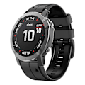 Pikkukuva 2 / 5: Garmin Descent G1/Fenix 7/Fenix 6 Pro/Fenix 5 Plus -kaksivärinen silikoniranneke älykellolle, 22 mm Charcoal Grey Black