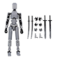 Miniatyrbilde 1 av 5: T13 Action Figure Titan 13 Action Figure Robot Action Figure3D Printed Action Black gray
