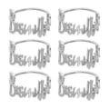Miniatyrbillede 1 af 5: 6 Stk Servietringe Brev Metal Servietring Sæt Alfabet Servietholder silver