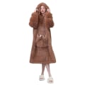 Miniatyrbillede 3 af 3: Pullover Hooded Plys Lazy Clothes Tykket varmt hjemmetøj Brown