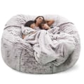 Pikkukuva 2 / 2: Lazy Sofa Bean Bag Keinotekoinen turkis Bean Bag Bean Sohva Snow Brown 150cm*75cm