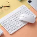 Miniatyrbillede 2 af 3: 10 tommer trådløst tastatur og mus tastatur til iPad Air Pro Tablet til Android IOS Windows white