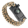 Pikkukuva 1 / 4: Paracord-ranneke - Paracord-terä - Pilli - Kompassi (Khaki-naamiointi)