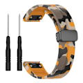 Miniatyrbilde 2 av 5: 26mm Silikonrem Svart Spänne Klockarmband För Garmin Tactix 7 Pro / Fenix 7x/6x/6x Pro/5x Plus Camo Yellow