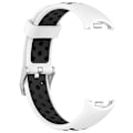 Miniatyrbilde 1 av 5: Dualfarget justerbar håndleddsrem i silikon for Xiaomi Smart Band 8 White Black