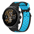 Miniatyrbillede 4 af 4: Åndbare huller 24mm silikone erstatningsurrem til Suunto Spartan Sport håndled Hr Baro / Suunto 7 Black Blue