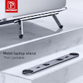 Miniatyrbilde 2 av 5: Laptop-stativ For MacBook Air Pro-støtte Nettbrett Bærbart notebookstativ Mini Riser Sammenleggbar Laptop-holder Kjølefeste silver