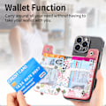 Miniatyrbilde 2 av 5: Malt 3M lim bak lommebokholder, multifunksjonell mobiltelefon kortholder, Rfid glidelåskortholder Black